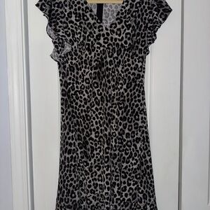 MICHAEL Michael Kors Gray Leopard Print Dress
